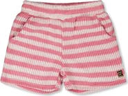 Deux par Deux Elastic Waist Scoop Pockets Striped Shorts