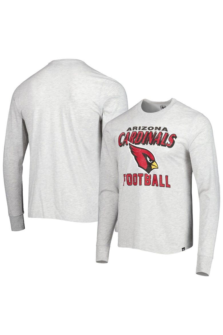 Men's '47 Heathered Gray Arizona Cardinals Dozer Franklin Long Sleeve T-Shirt, Main, color, Gray