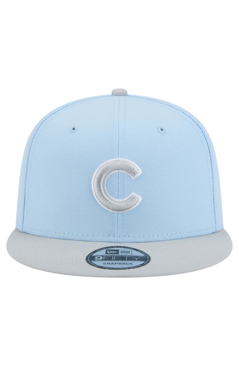 New Era Man's New Era Light Blue/Gray Chicago Cubs 2-Tone Color Pack 9FIFTY Snapback Hat, Alternate, color, 