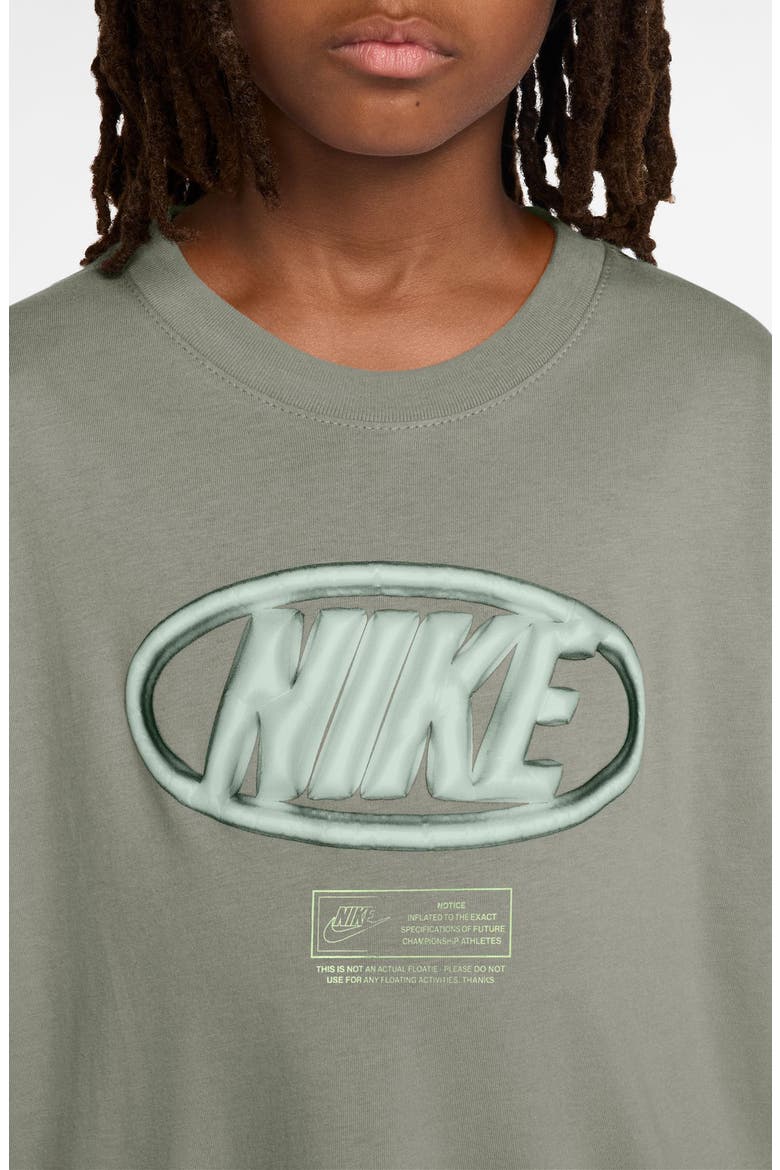 Kids' Sportswear Oval Logo Cotton Graphic T-Shirt, Alternate, color, SPRUCE FOG