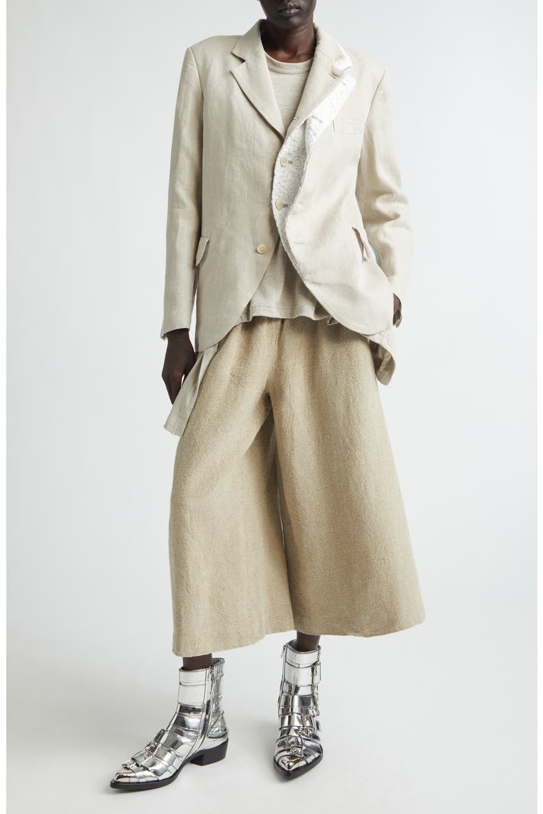Deconstructued Single Breasted Linen Herringbone Blazer, Alternate, color, ECRU X OFF-WHITE