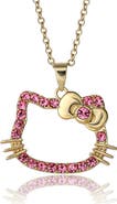 Hello Kitty Pink Outline Crystal Pendant