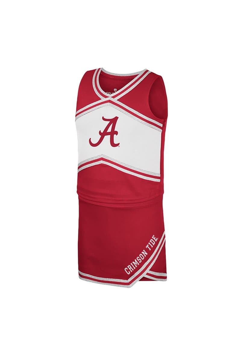 Girls Youth Colosseum Crimson Alabama Crimson Tide Cheerleader Top & Skirt Set, Alternate, color, Crimson