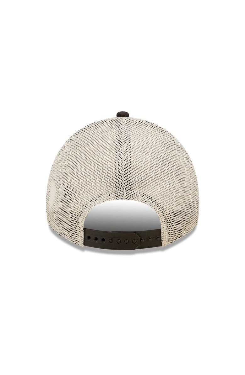 New Era Men's New Era  Black/Natural Las Vegas Raiders  Devoted Trucker 9TWENTY Snapback Hat, Alternate, color, 