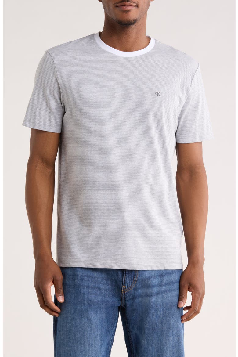 Classic Fit Heathered Feeder Stripe T-Shirt, Main, color, BC06 GREY HEATHER