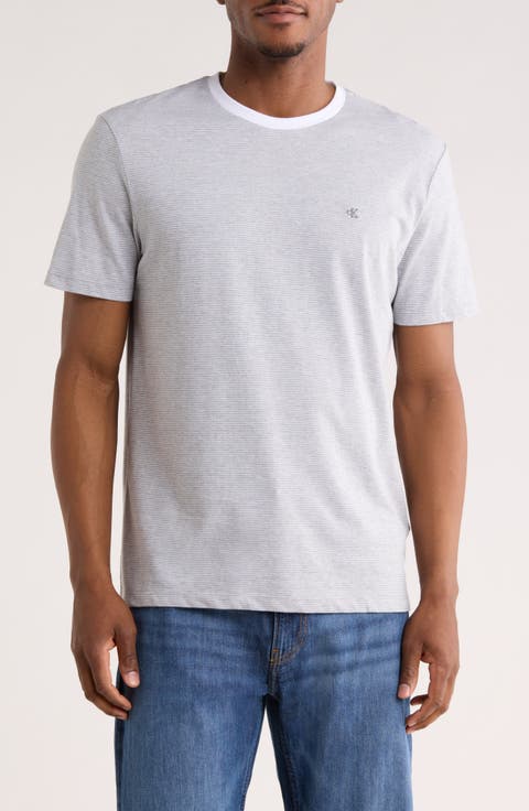 Classic Fit Heathered Feeder Stripe T-Shirt
