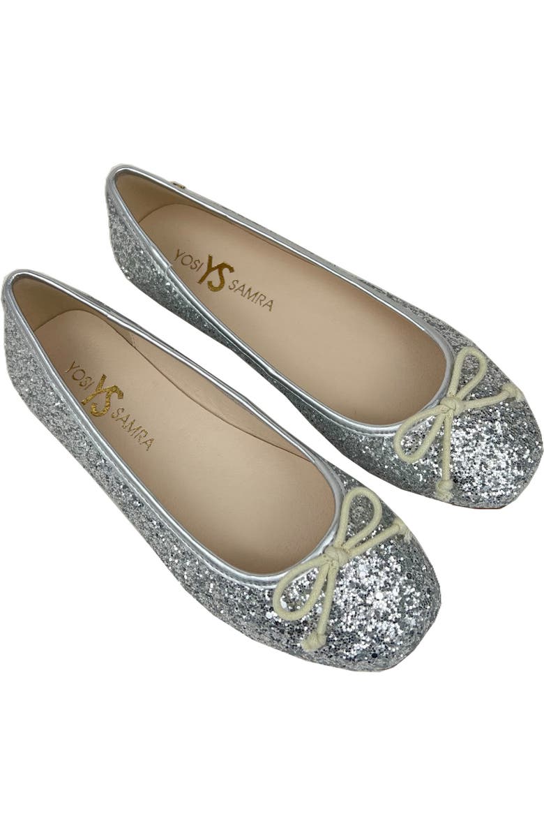 Yosi Samra Kids' Miss Sadie Ballet Flat, Main, color, Silver Glitter