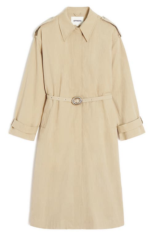 Apparis Ozzy Water Repellent Trench Coat In Sandstone