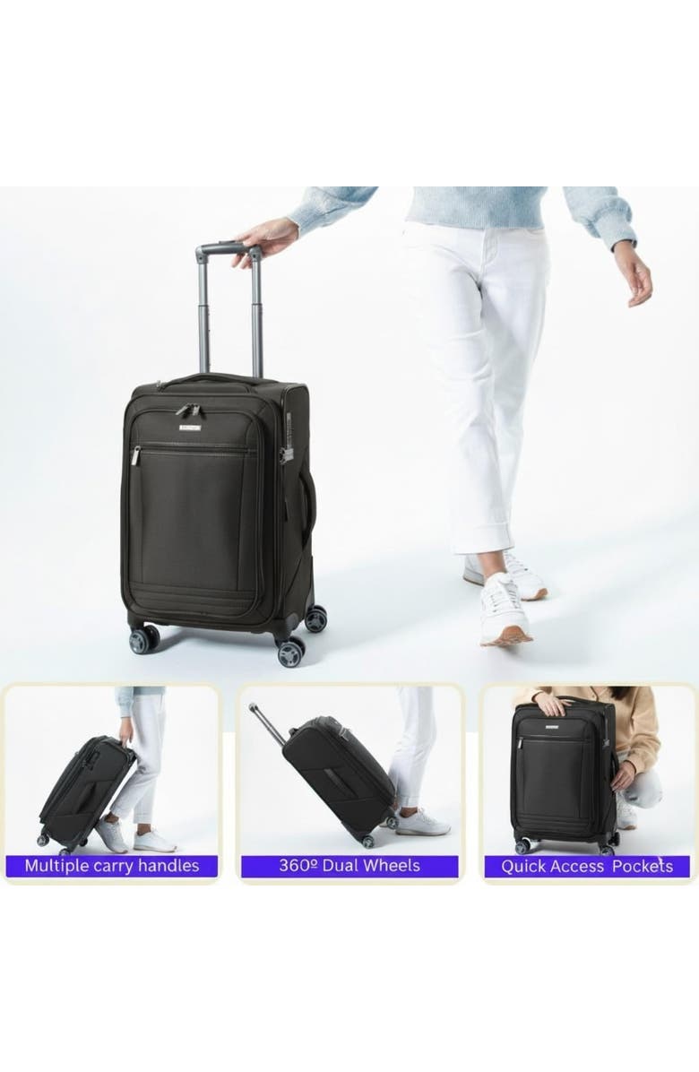 Ricardo Beverly Hills Avalon Softside 20" Carry On Spinner, Alternate, color, Black