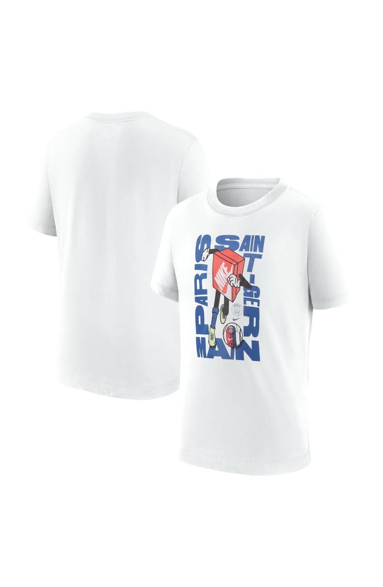 Nike Youth Nike White Paris Saint-Germain Boxy Character T-Shirt, Main, color,