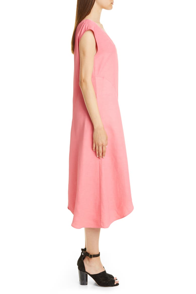 Circle Swing Midi Dress, Alternate, color, PEONY
