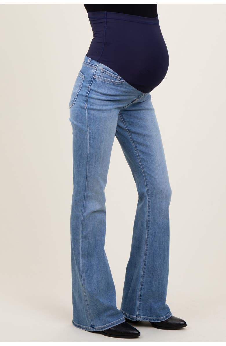 PinkBlush Vintage Wash Flare Maternity Jeans, Alternate, color, Light Blue