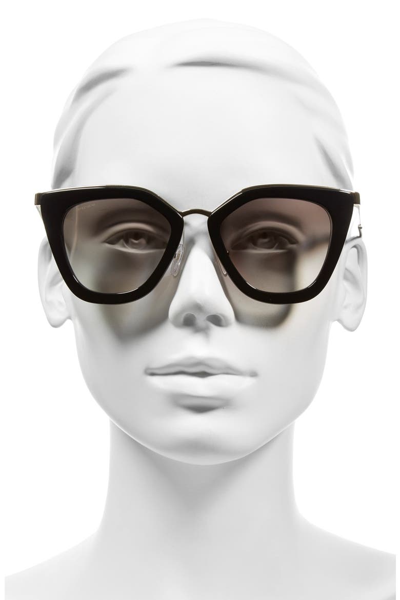 52mm Cat Eye Sunglasses, Alternate, color, BLACK