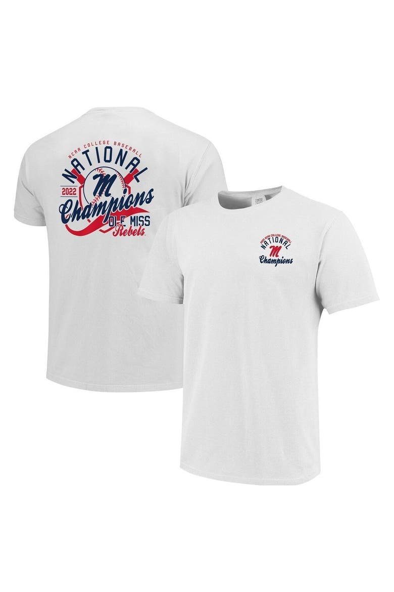 Men's White Ole Miss Rebels 2022 NCAA Men's Baseball College World Series Champions Script T-Shirt, Alternate, color, White