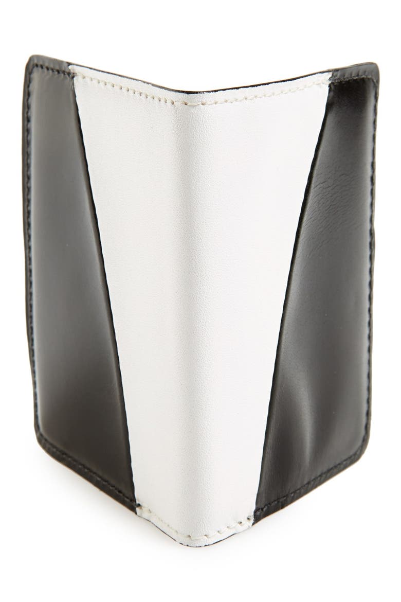 Leather Bifold Wallet, Alternate, color, BLACK/ WHITE
