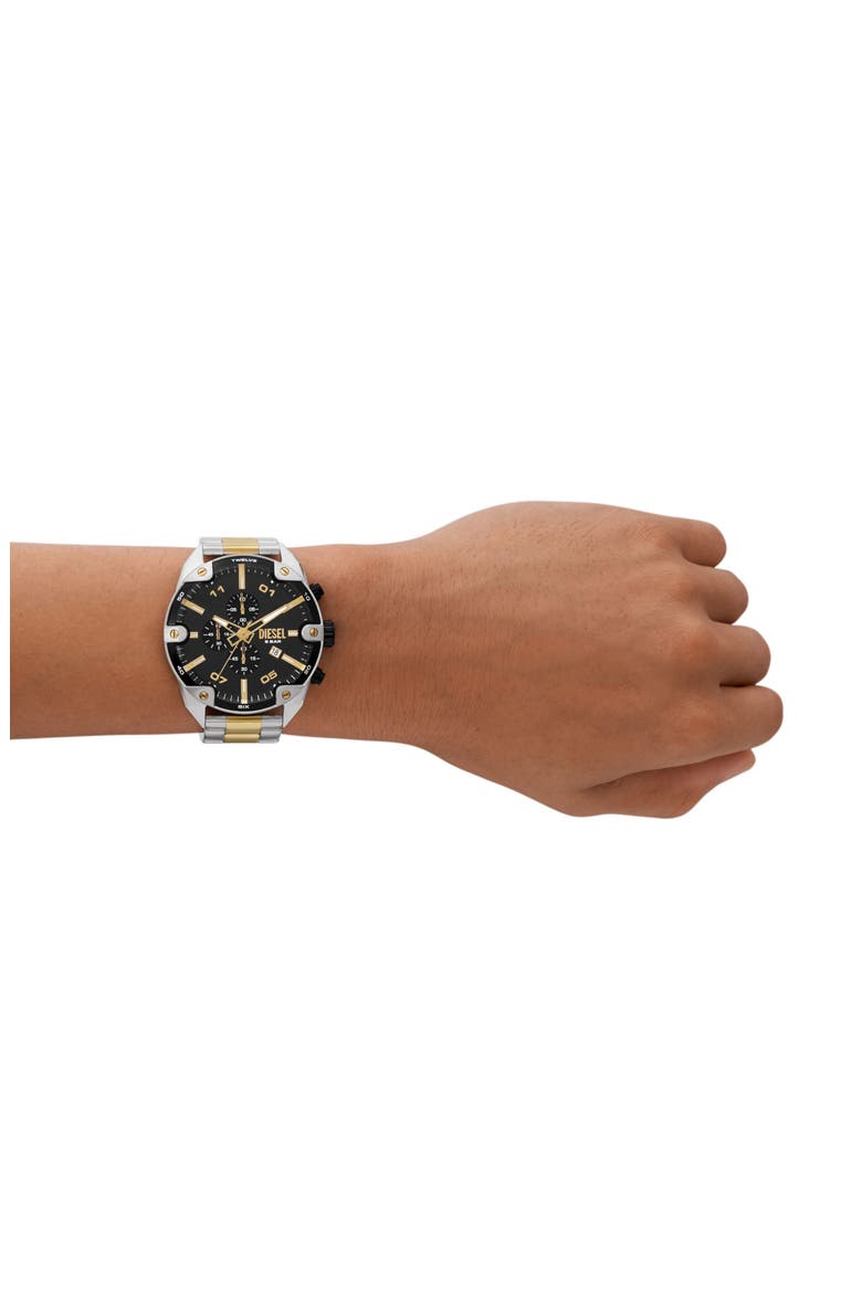 Spiked Two-Tone Bracelet Chronograph Watch, 49mm, Alternate, color, 2-TONE