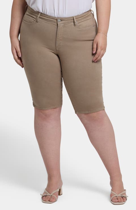 Side Slit Capri Bike Shorts (Plus Size)