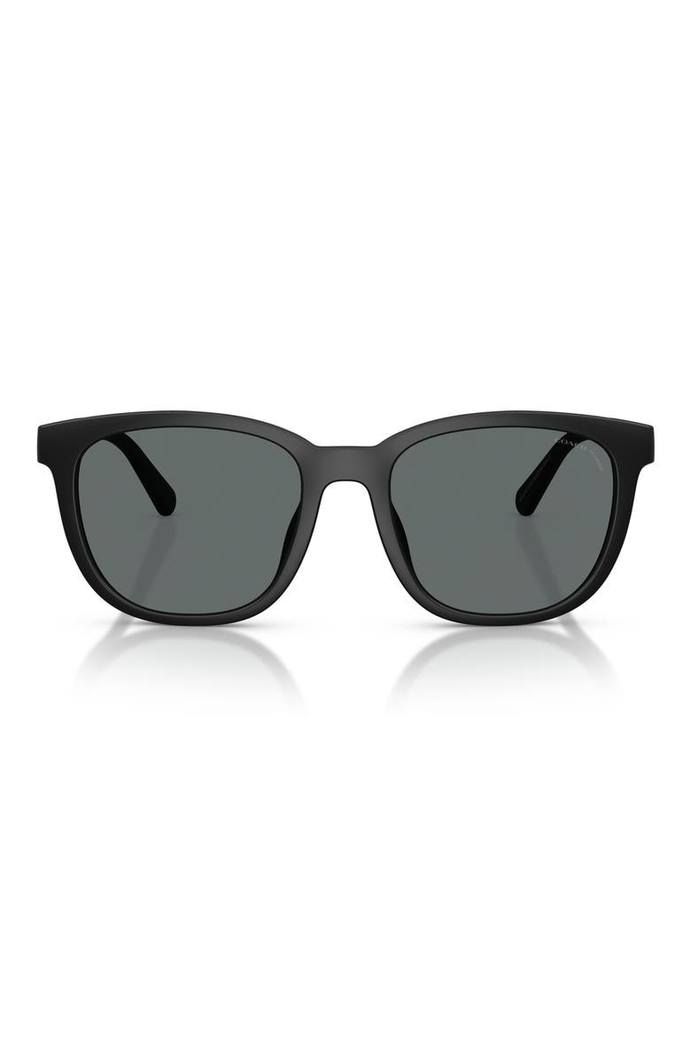54mm Polarized Square Sunglasses, Main, color, MATTE BLACK / GREY SOLID POLAR