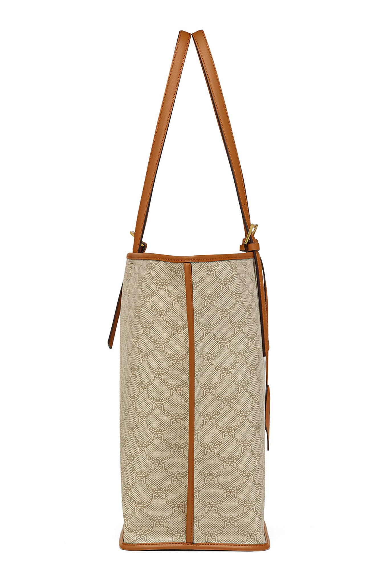 MCM Himmel Lauretos Coated Canvas Shopper Bag, Alternate, color, Oatmeal