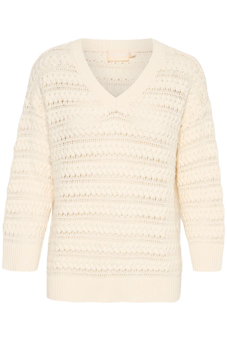 SLSkylah V-neck 3/4 Sleeve Pullover, Alternate, color, Whisper White