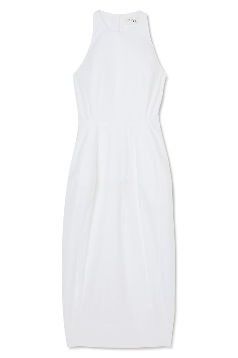 Sculptural Cotton Poplin Midi Dress, Alternate, color, OPTIC WHITE