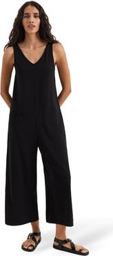 Pact Luxe Essential Organic Cotton Cropped Jumpsuit