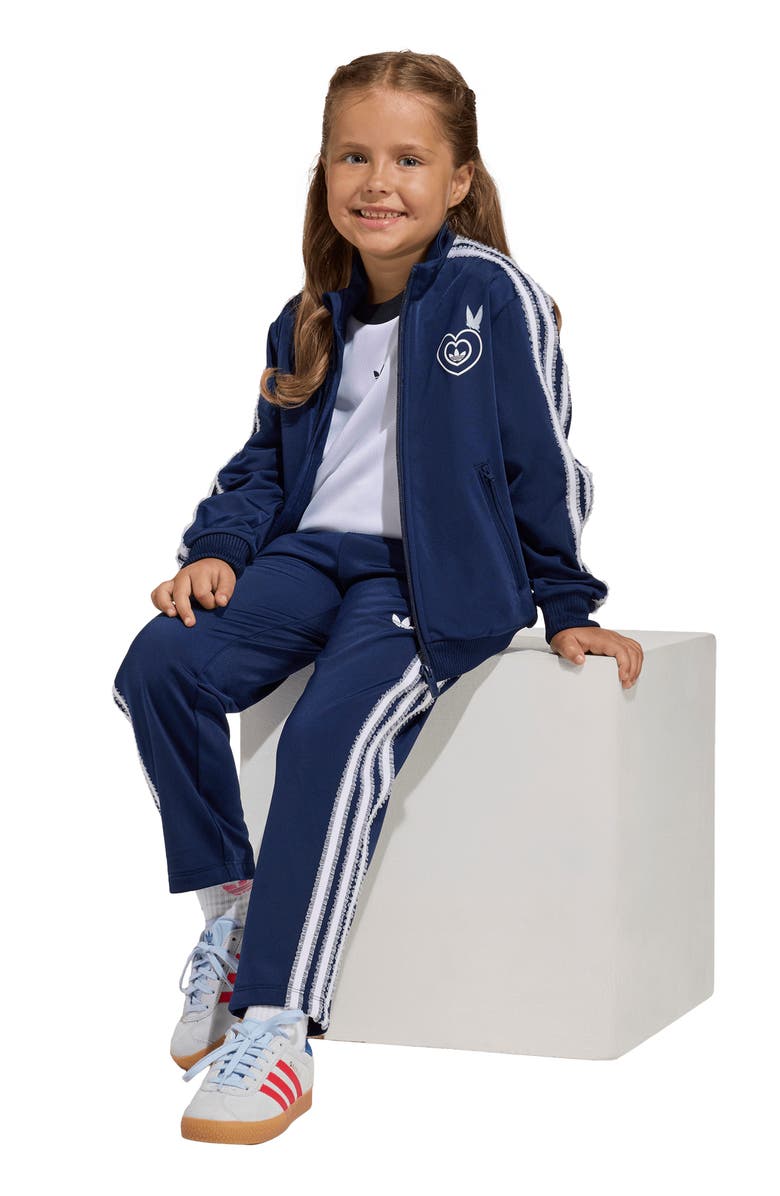 adidas x Disney Alice in Wonderland Kids' Firebird Track Jacket & Pants Set, Alternate, color, Night Indigo/ White
