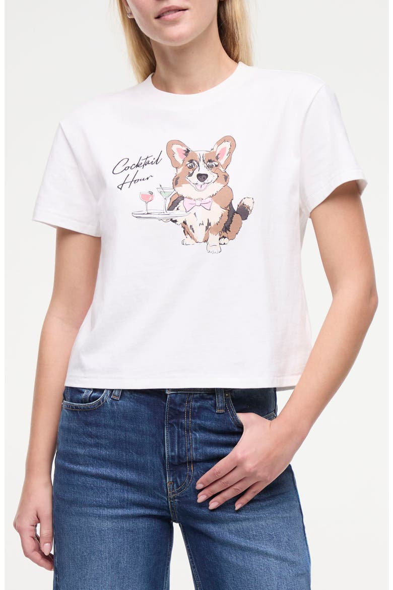 Jamie Cocktail Hour Graphic T-Shirt, Main, color, SNOW WHITE