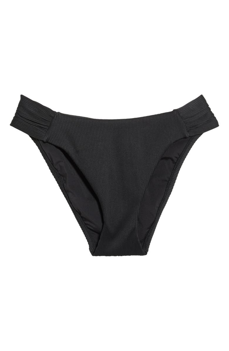Sanctuary Side Tab Hipster Bikini Bottoms, Alternate, color, Black
