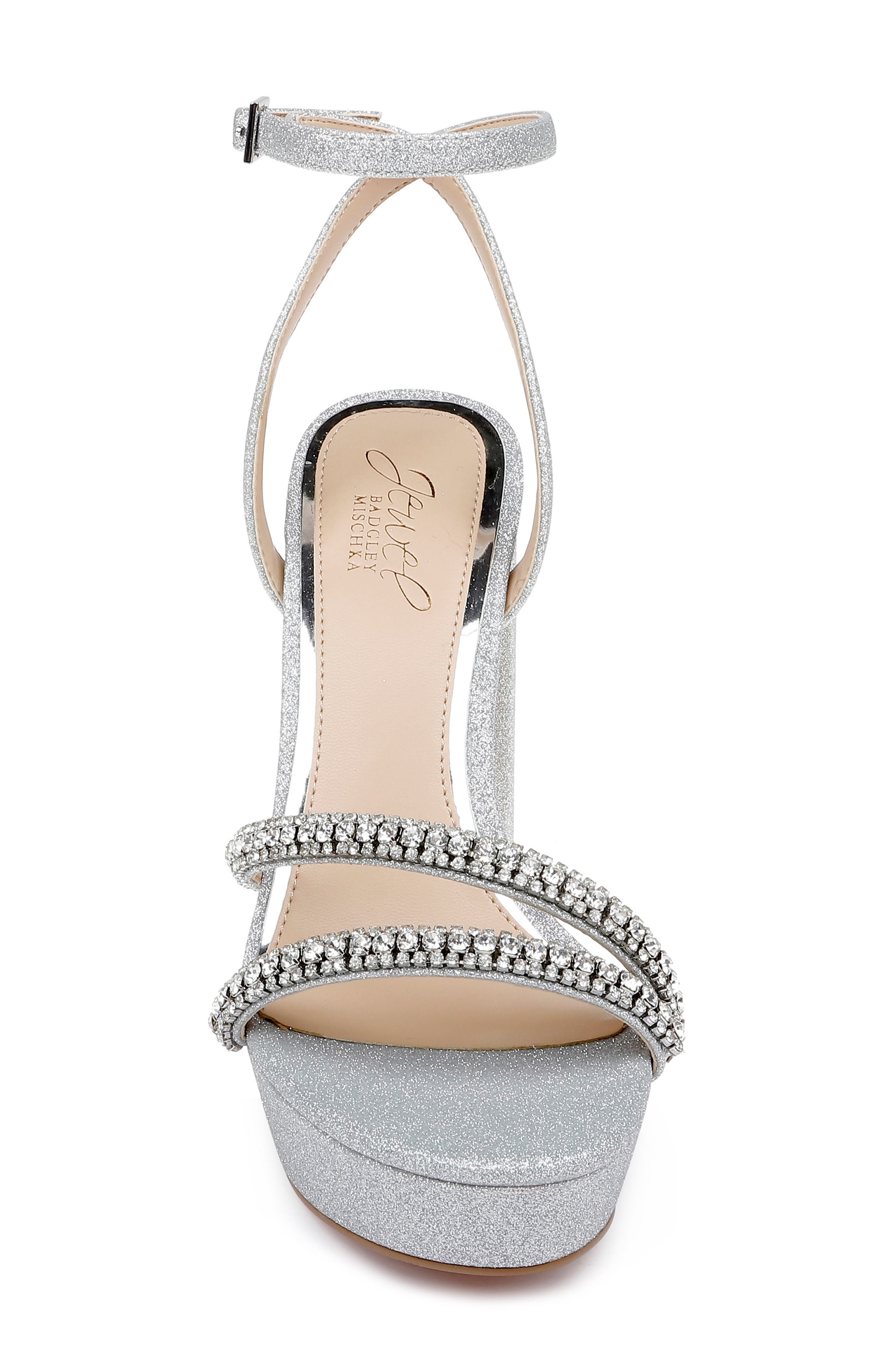 Jewel Badgley Mischka Rochel Platform Sandal, Alternate, color, Silver