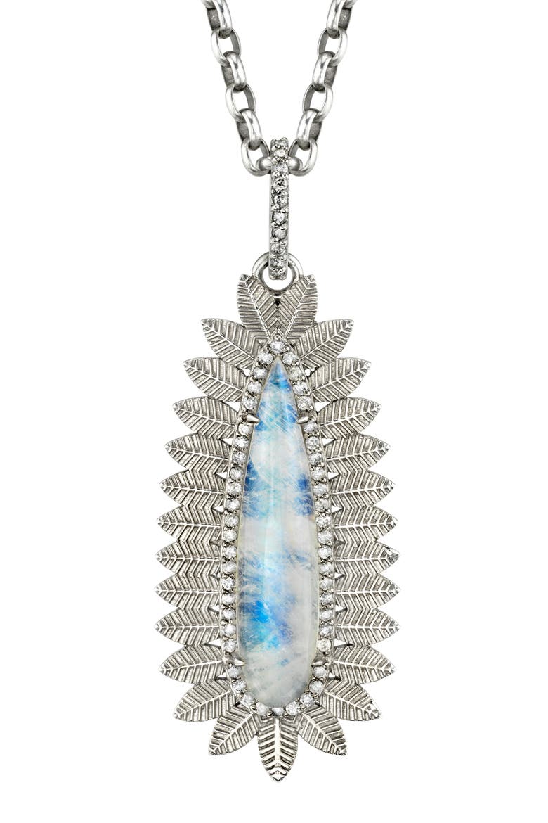 Moonstone Pendant Necklace, Alternate, color, MOONSTONE/ DIAMOND