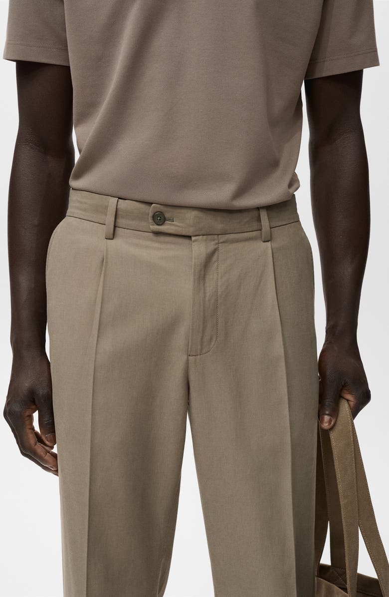 MANGO Tapered Crop Chinos, Alternate, color, Brown