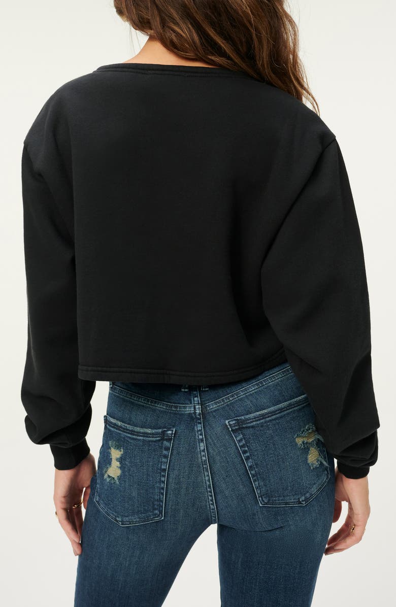 Good American Collarless Half Zip Sweatshirt, Alternate, color,