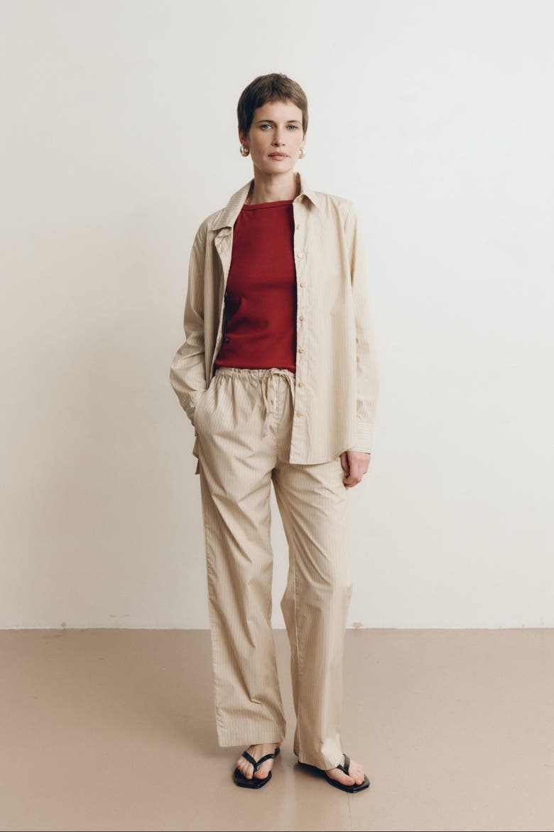 Matteo Stripe Shirt, Alternate, color, Dune Stripe
