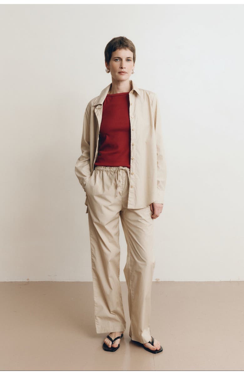 VIR VITA Matteo Stripe Shirt, Alternate, color, Dune Stripe