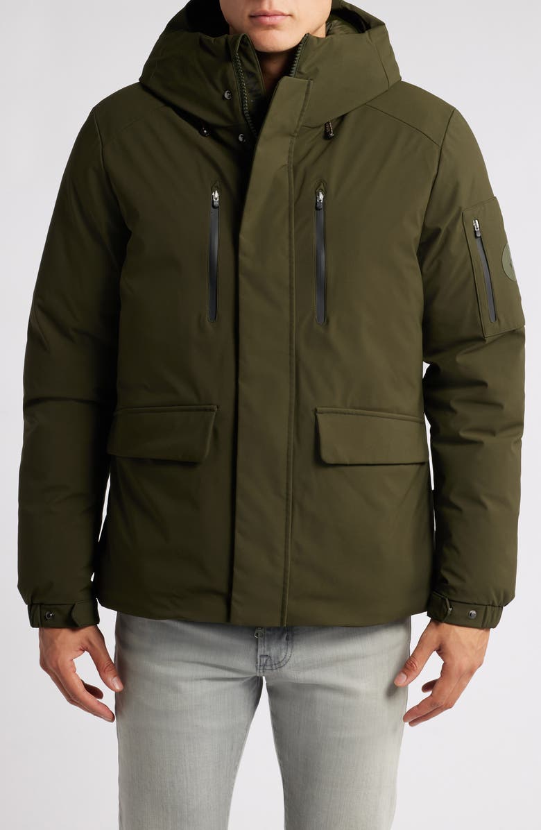 Save The Duck Hiram Water Repellent Hooded Coat, Alternate, color, Land Green