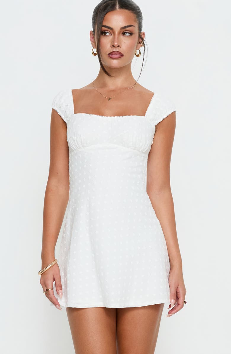 Princess Polly Seyani Eyelet Minidress, Alternate, color, White