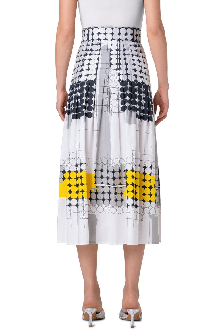 Skyscraper Belted Cotton Poplin Midi Skirt, Alternate, color, CREAM-TIN-YELLOW