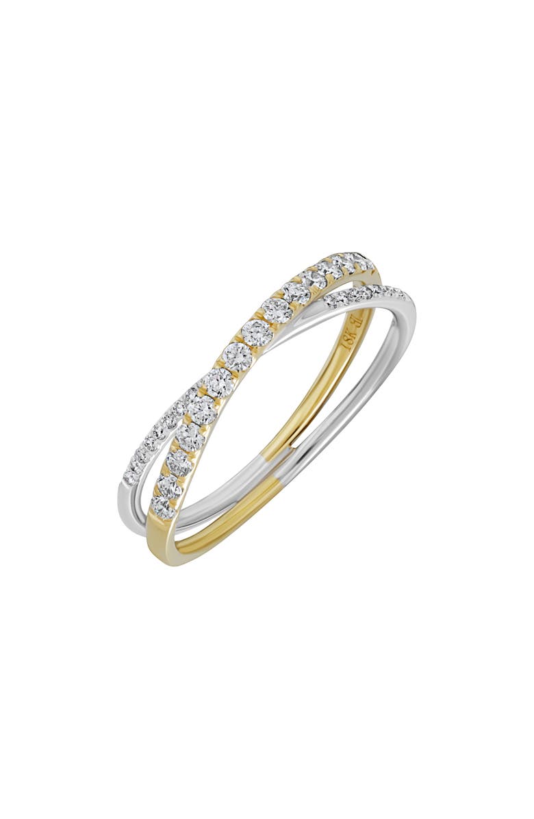 Bony Levy Two-Tone Diamond Crossover Ring, Main, color, 