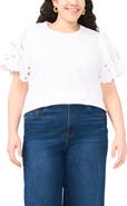 Vince Camuto Lace Sleeve Tee
