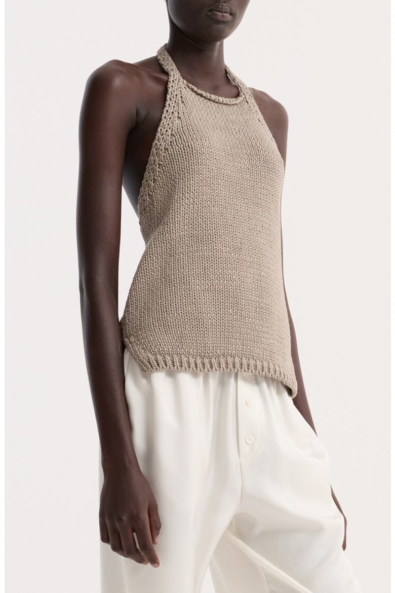 Chunky Cotton Halter Top, Main, color, STONE