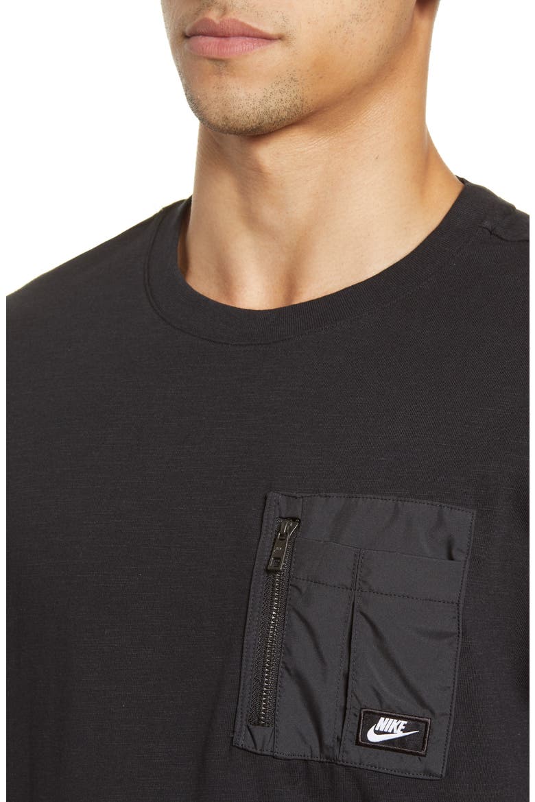 Modern Essentials Lightweight Mix Short Sleeve Top, Alternate, color, BLACK/ BLACK OXIDIZED