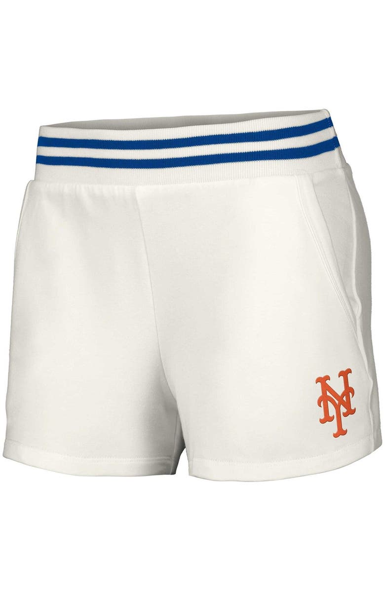 LUSSO Women's Lusso White New York Mets Maeg Tri-Blend Pocket Shorts, Alternate, color, White
