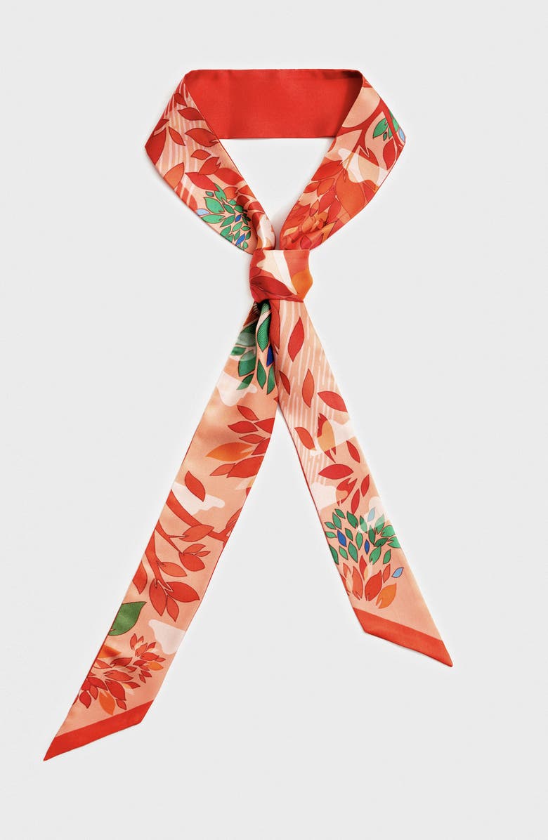 Jessie Zhao New York Silk Skinny Scarf Crossing Red, Main, color, Red