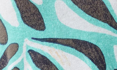 Nic + Zoe Flora Grid Supersoft Sweater In Aqua Multi In Aqua Multi