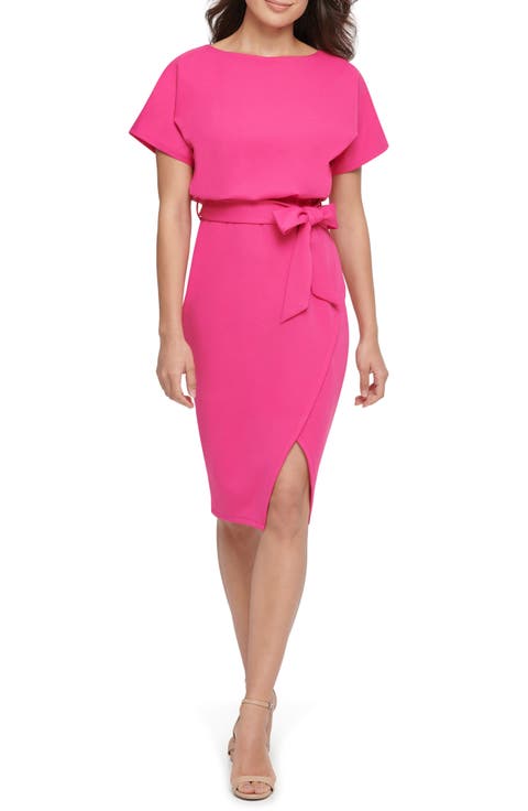 Tie Front Blouson Dress
