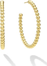 LAGOS 18K Gold Caviar Beaded Hoop Earrings