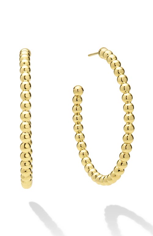 Lagos 18k Gold Caviar Beaded Hoop Earrings In Gold