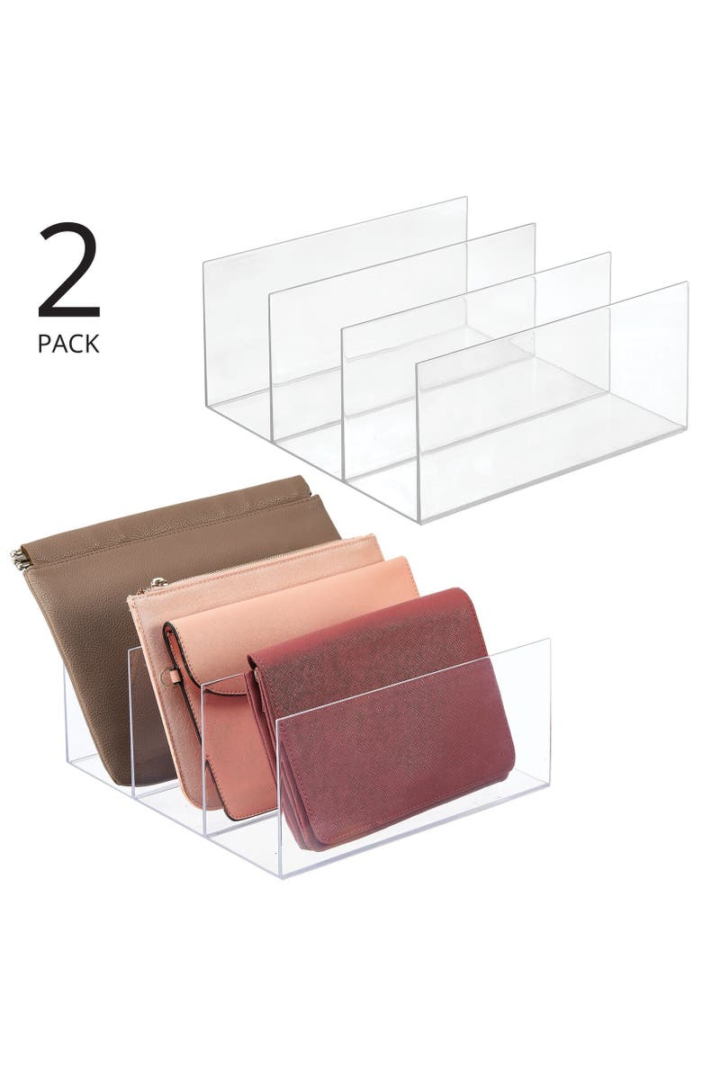 mDesign Plastic Divided Purse Storage Organizer for Closets - 2 Pack, Alternate, color,