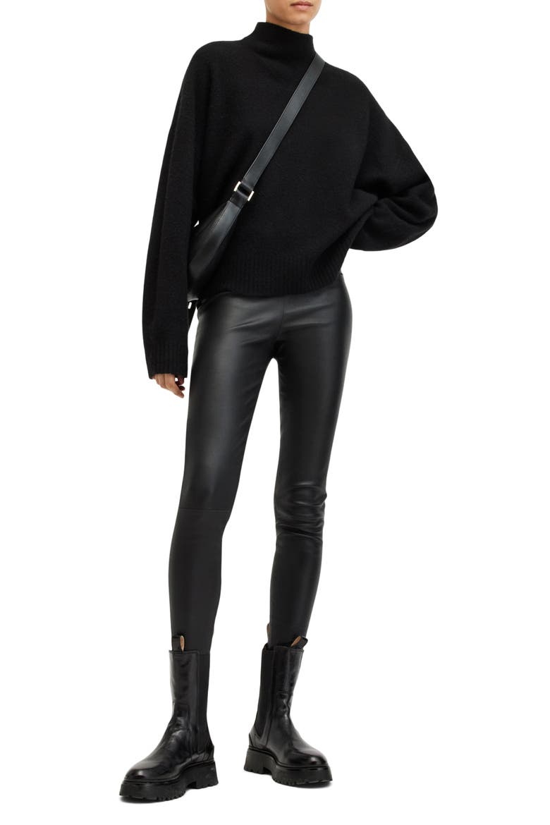 Asha Oversize Mock Neck Sweater, Alternate, color, BLACK